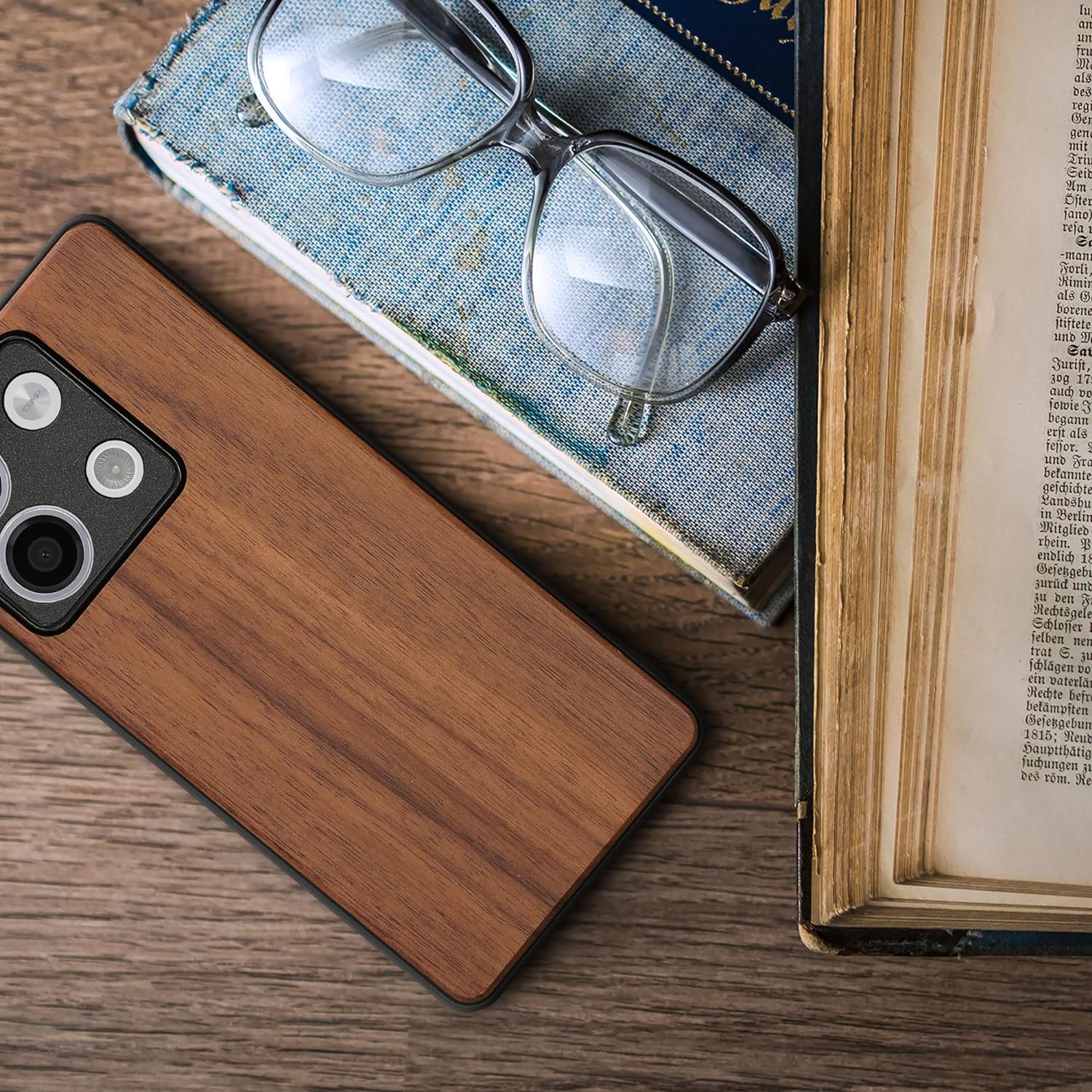 KW Xiaomi Redmi Note 13 5G Θήκη από Φυσικό Ξύλο - Brown