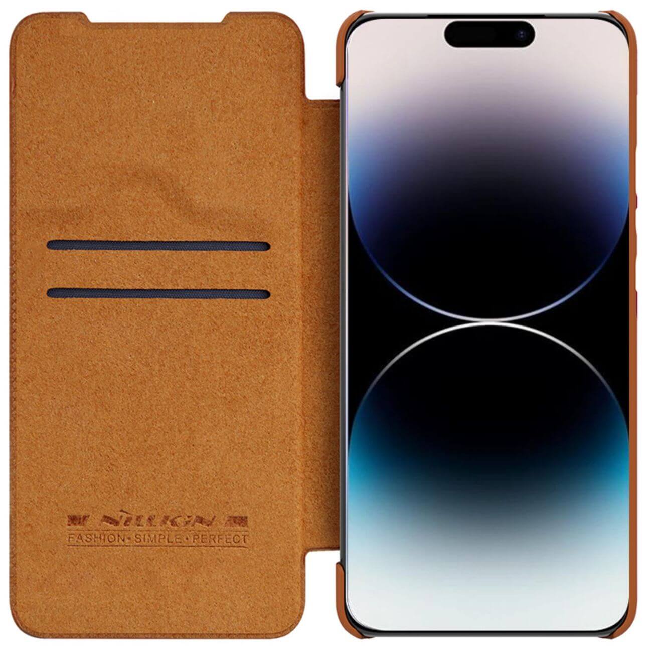 Nillkin iPhone 14 Pro Max Qin Pro Leather Θήκη Βιβλίο με Κάλυμμα για την Κάμερα - Brown