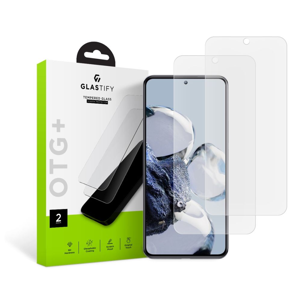 Glastify Xiaomi 12T / 12T Pro OTG+ 0.28mm 2.5D 9H Tempered Glass Αντιχαρακτικό Γυαλί Οθόνης - 2 Τεμάχια - Clear