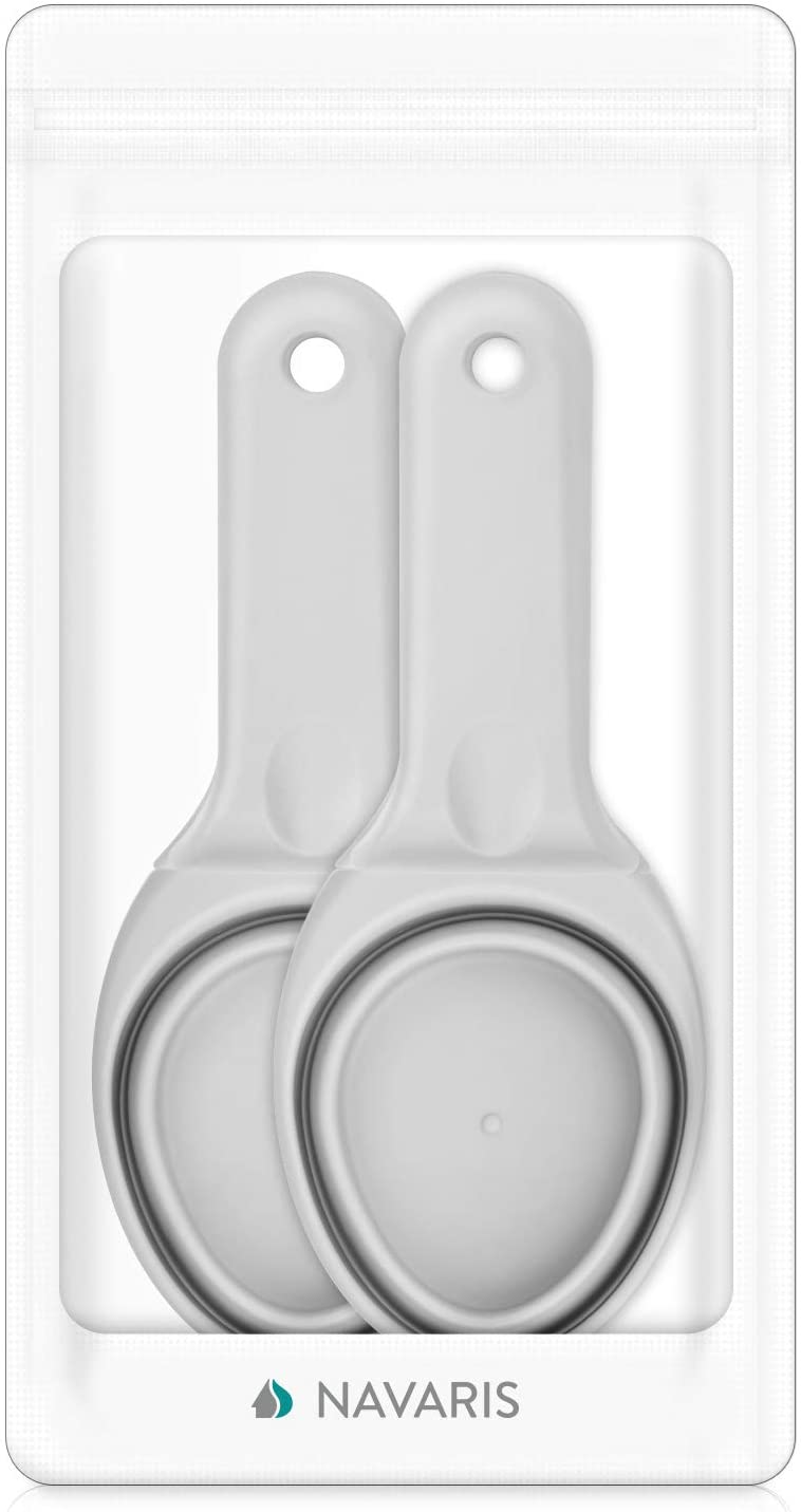 Navaris Πτυσσόμενο Scoop Φαγητού με Καπάκι για Κατοικίδια - Blue / Black Grey - 49080.19