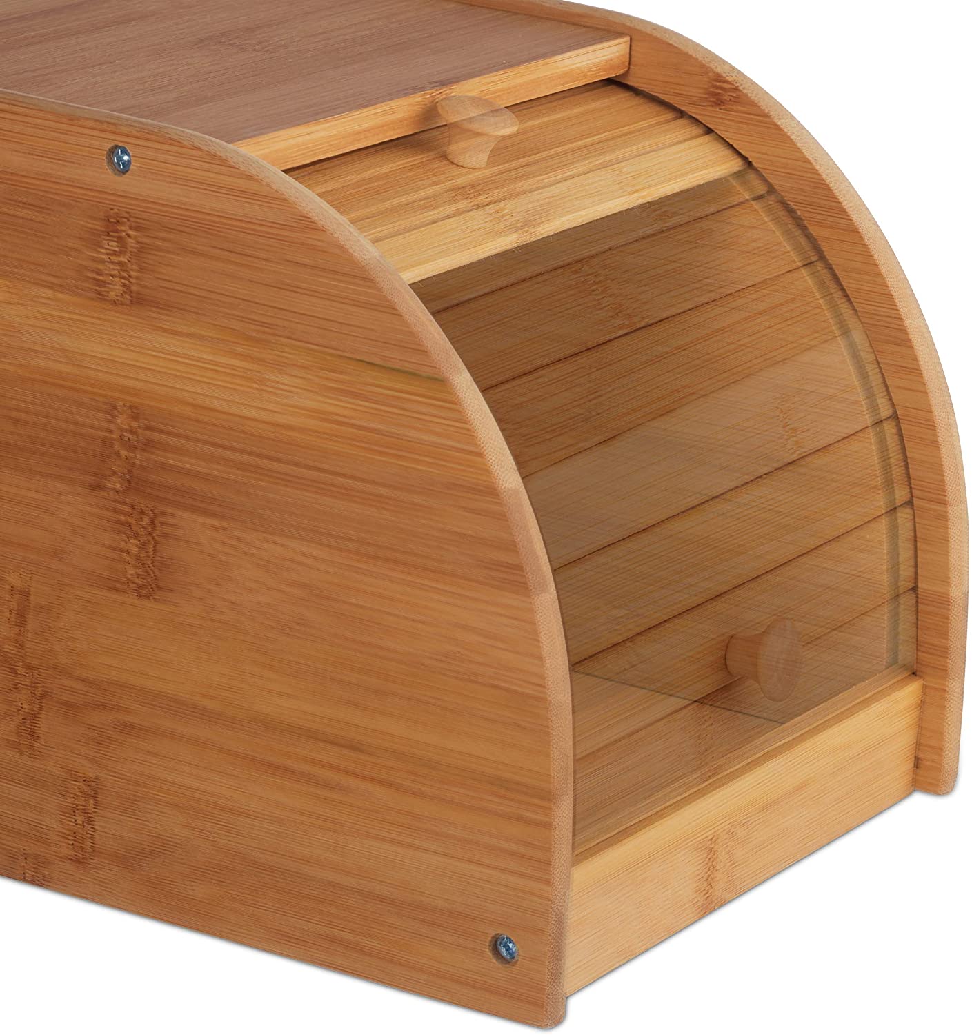 Relaxdays Δοχείο Αποθήκευσης Ψωμιού με Συρόμενο Μπροστινό Καπάκι - Natural - 4052025242084