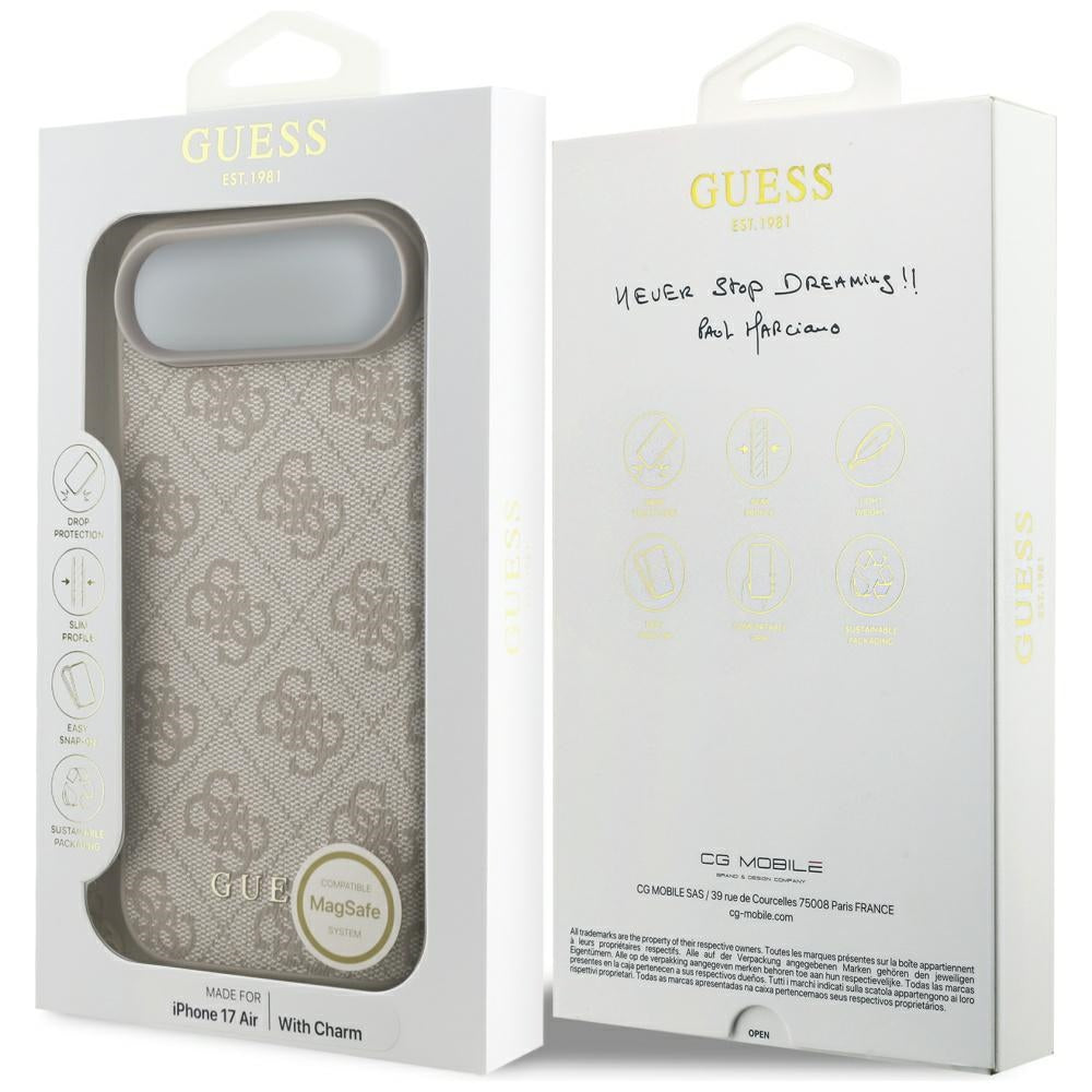 Guess iPhone Air - 4G Charms Collection MagSafe - Θήκη με Επένδυση Συνθετικού Δέρματος - Pink - GUHMP17MGF4GCP