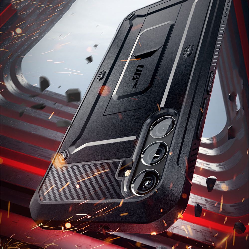 Supcase Samsung Galaxy S24 FE Unicorn Beetle Pro Σκληρή Θήκη με Προστασία Οθόνης και Stand - Black