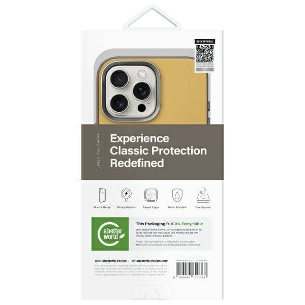 Uniq iPhone 16 Pro Max - Lyden DS - Σκληρή Θήκη με Επένδυση Συνθετικού Δέρματος και MagSafe - Yellow / Grey