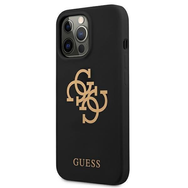 Guess iPhone 13 Pro Silicone 4G Logo Θήκη Σιλικόνης - Black - GUHCP13LLS4GGBK