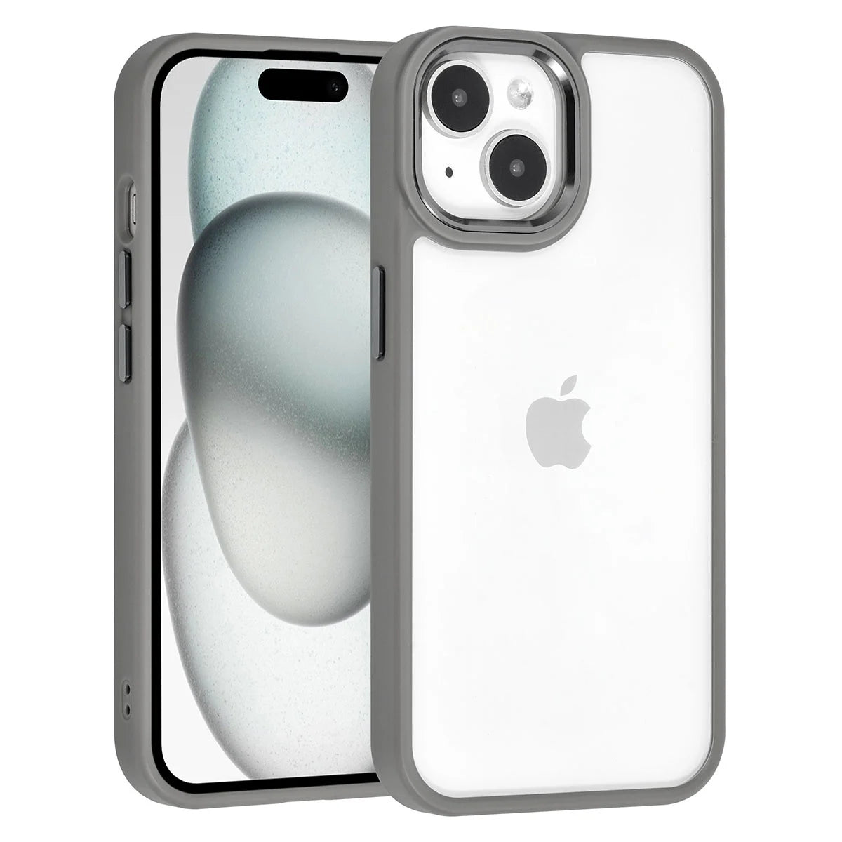 Tuniq iPhone 15 - Σκληρή Θήκη με Πλαίσιο Σιλικόνης - Γκρι / Διάφανο