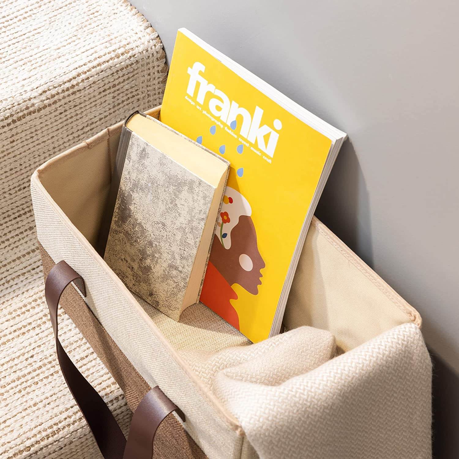 Navaris Καλάθι Αποθήκευσης για τις Σκάλες με Χερούλια - Brown - 59253.01