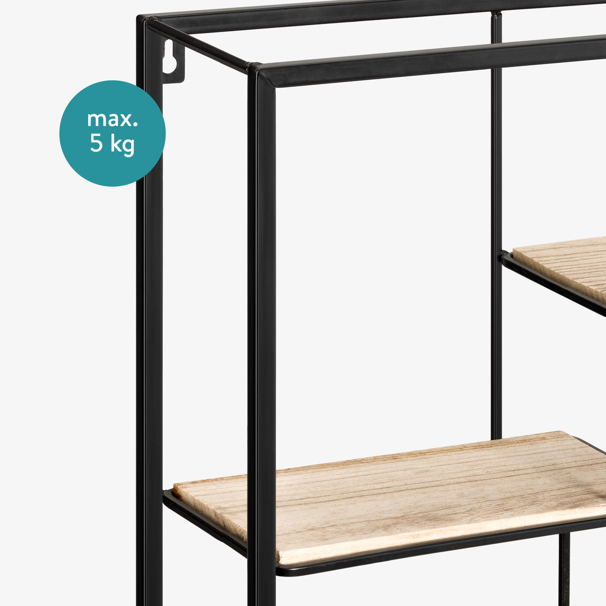 Navaris Ράφι Τοίχου - Square - 46 x 46 x 11 cm - Black - 54569.2