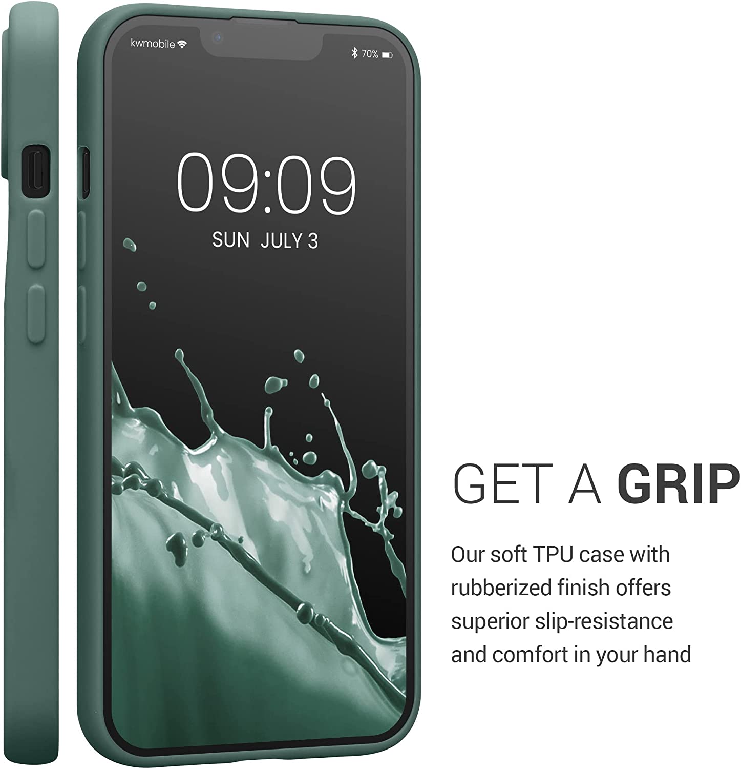 KW iPhone 13 Θήκη Σιλικόνης TPU - Forest Green - 57748.166