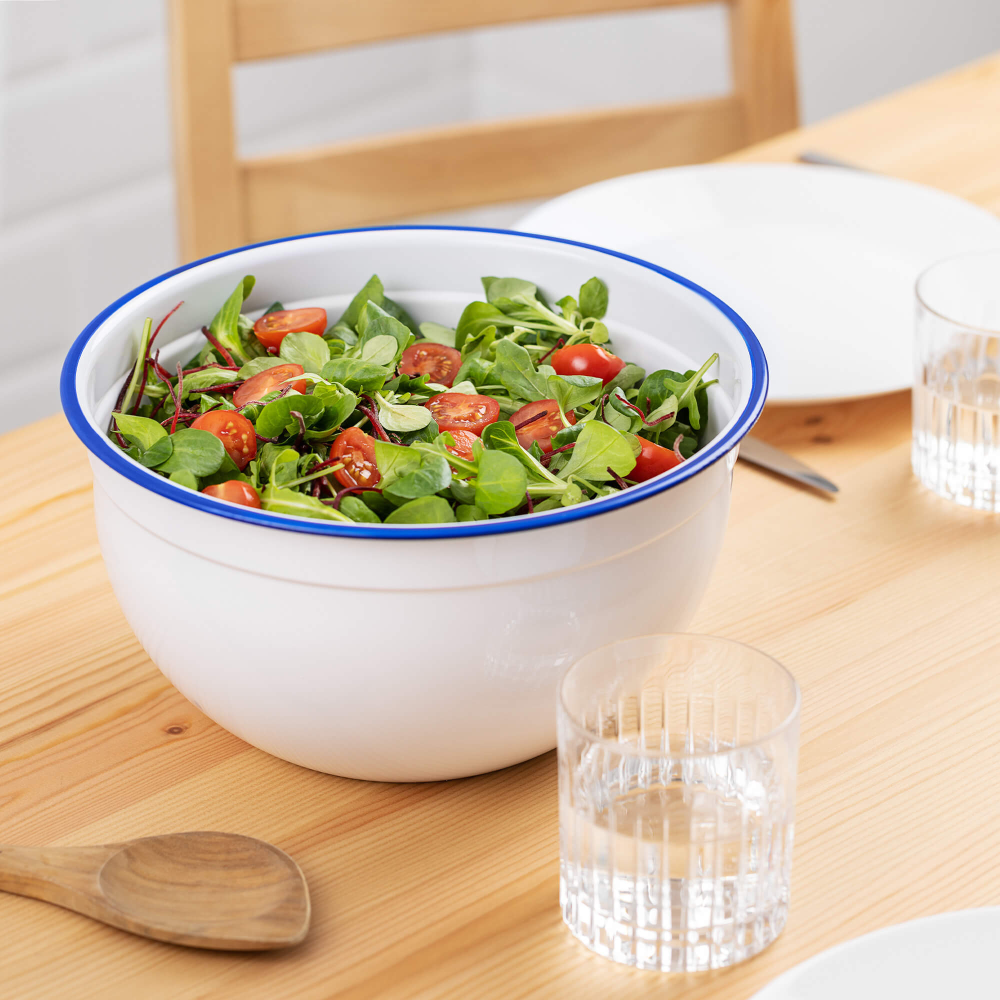 Navaris Σετ με 3 Μπολ για Σαλάτα - White / Blue - 53904.01.03