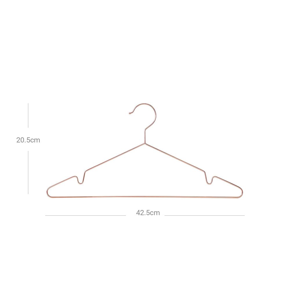 Songmics Σετ με 20 Μεταλλικές Κρεμάστρες - Rose Gold - CRI44R20