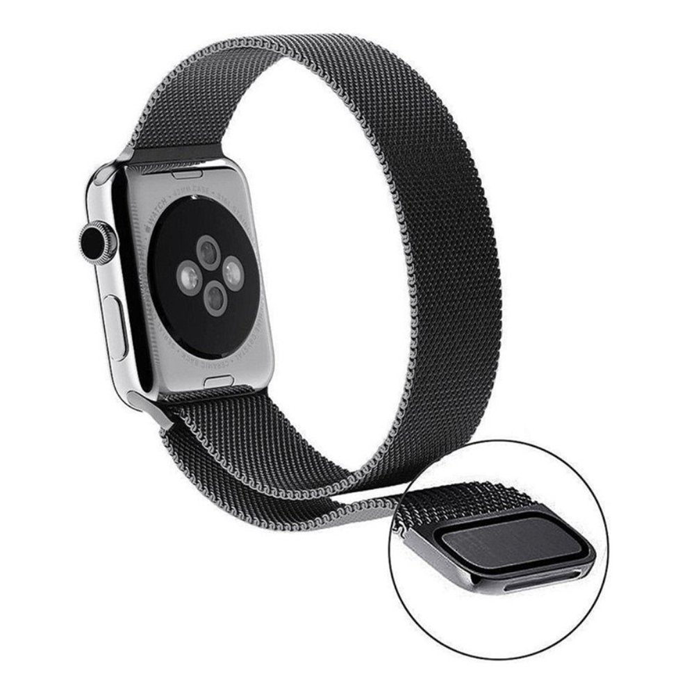 Tech-Protect Λουράκι Apple Watch 8/9/10/11 - SE (1/2/3) - Ultra (1/2/3) – 44/45/46/49mm MilaneseBand από Ανοξείδωτο Ατσάλι - Black