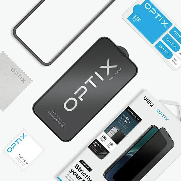 Uniq iPhone 15 Pro 9H Optix Privacy Αντιχαρακτικό Γυαλί Οθόνης με Κιτ Εγκατάστασης - Black