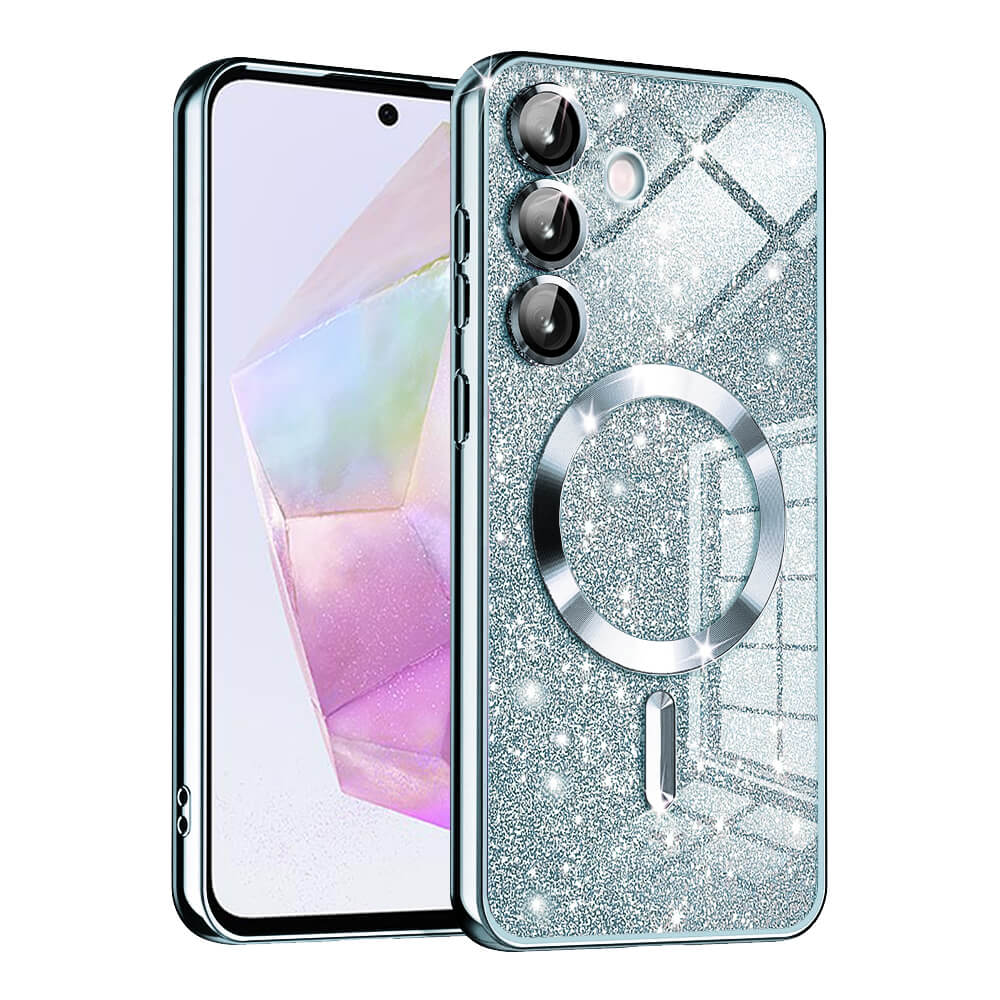 Techsuit Samsung Galaxy A35 5G - Luxury Glitter MagSafe - Θήκη Σιλικόνης - Light Blue