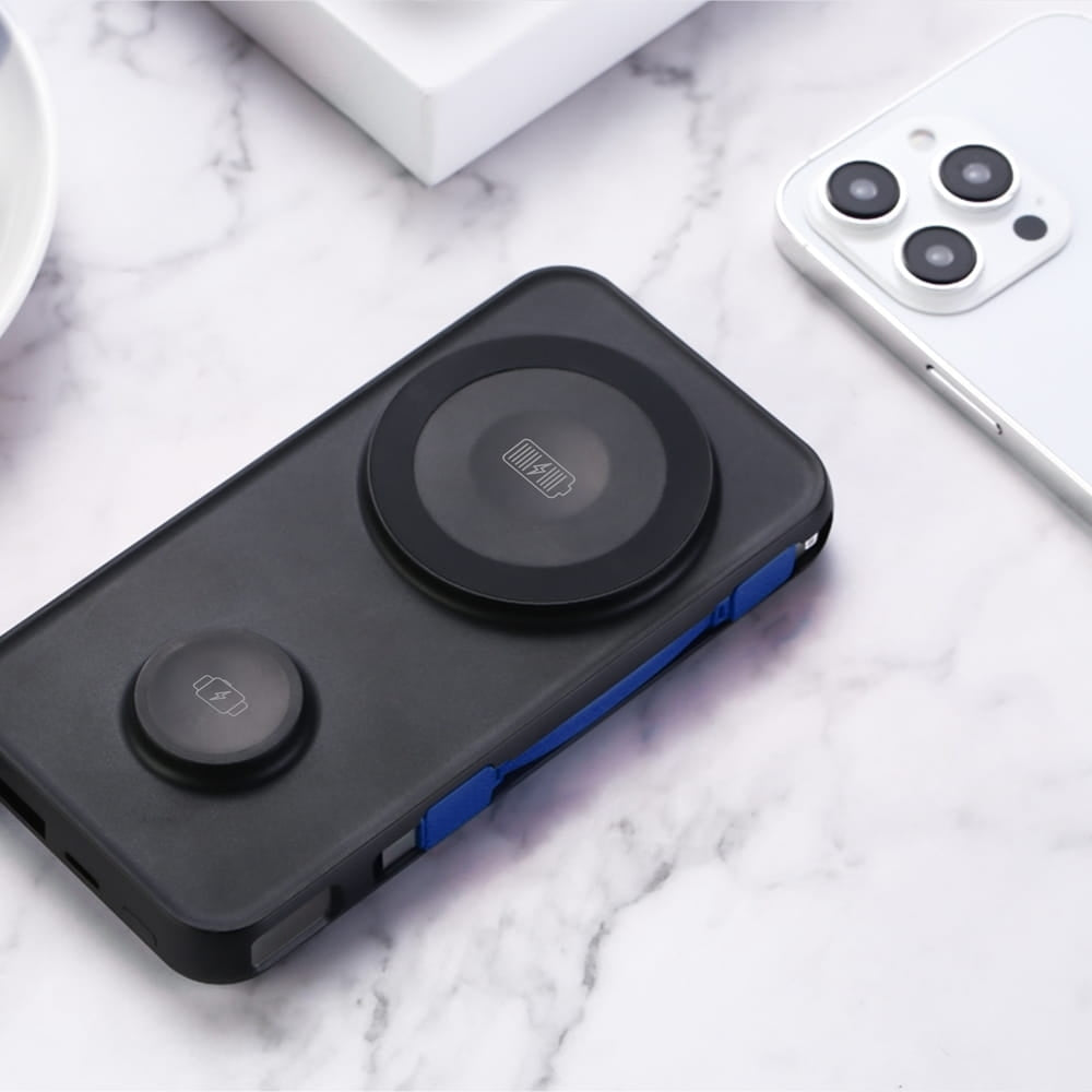 3MK PowerBank PastelUp 10000mAh 22.5W με 1 Θύρα USB / 1 Θύρα Type-C / 1 Ενσωματωμένο Καλώδιο Type-C και 1 Καλώδιο Type-C to Lightning - Black