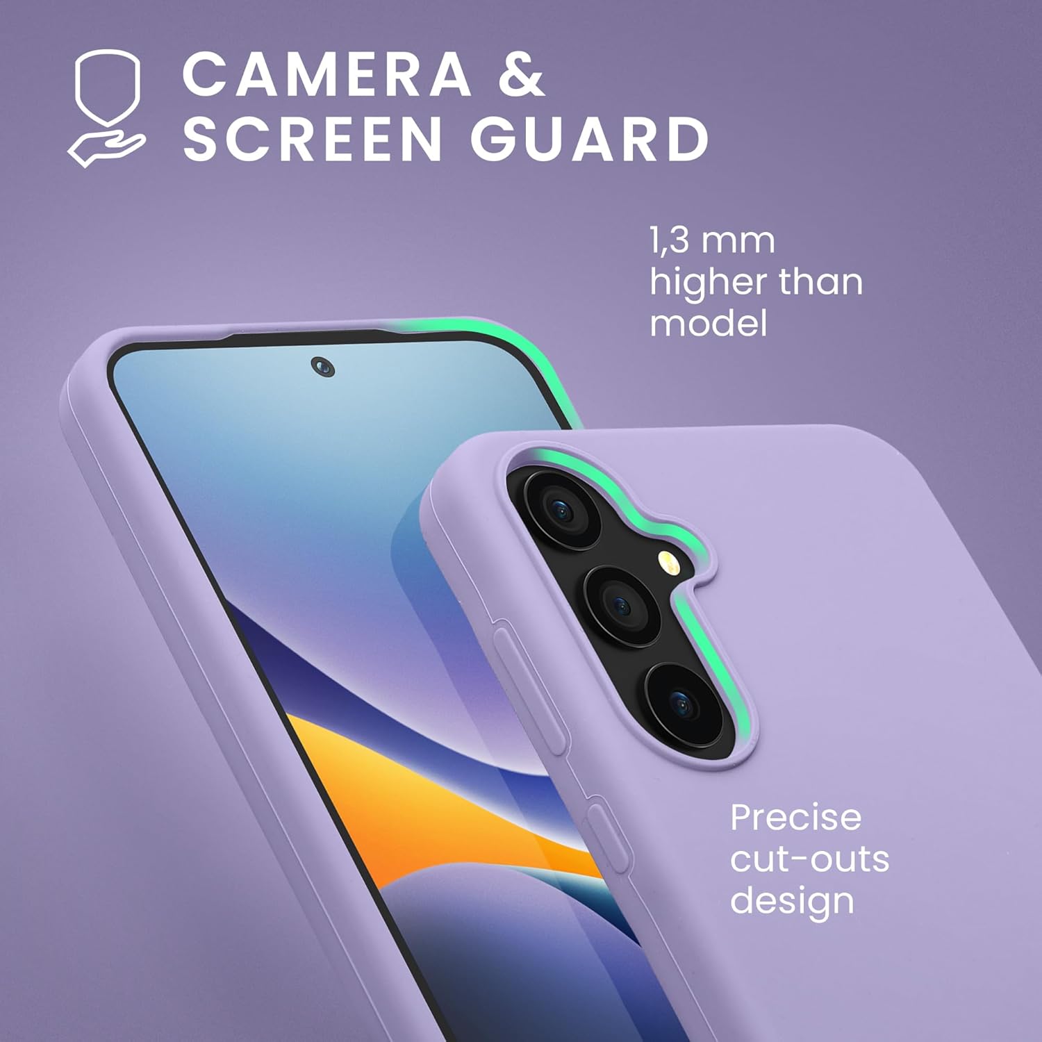 KW Samsung Galaxy A55 5G Θήκη Σιλικόνης Rubberized TPU - Lavender