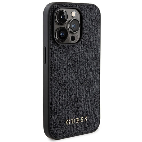 Guess iPhone 15 Pro - 4G Metal Logo Σετ MagSafe Σκληρή Θήκη με Επένδυση Συνθετικού Δέρματος και Powerbank 5000mAh - Black - GUBPM5P15L4GEMGK