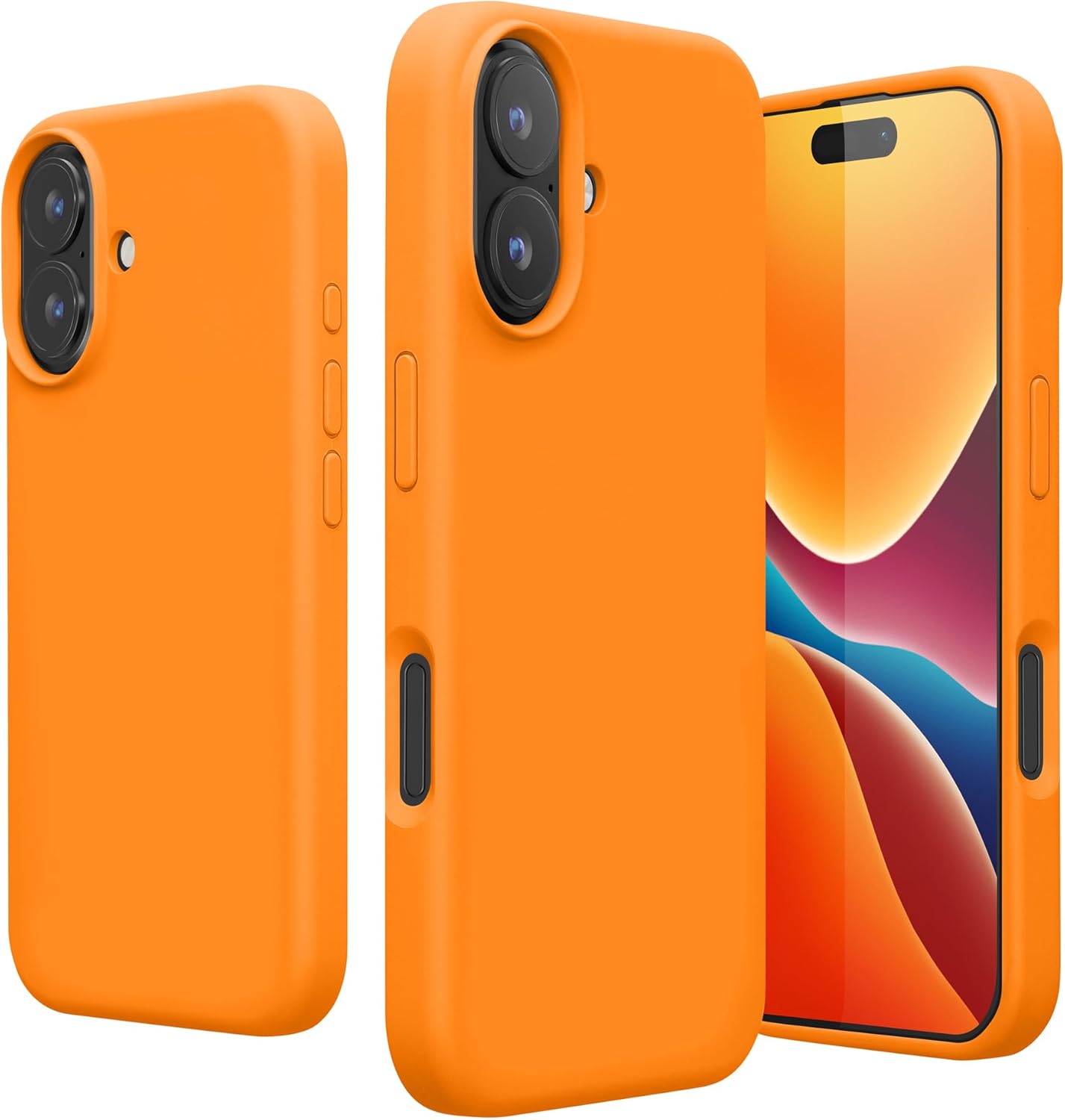 KW iPhone 16 Θήκη Σιλικόνης Rubberized TPU - Fruity Orange