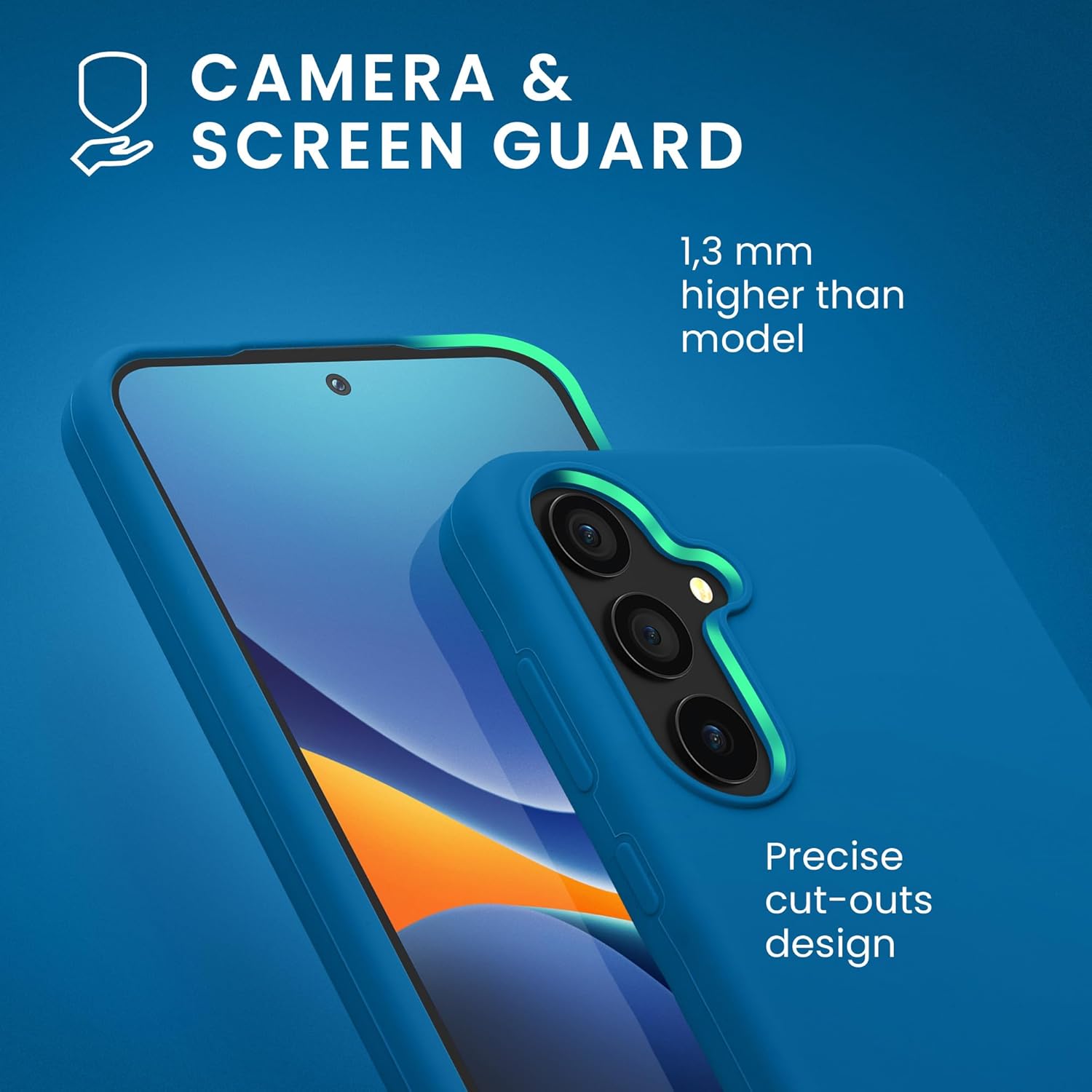 KW Samsung Galaxy A55 5G Θήκη Σιλικόνης Rubberized TPU - Caribbean Blue