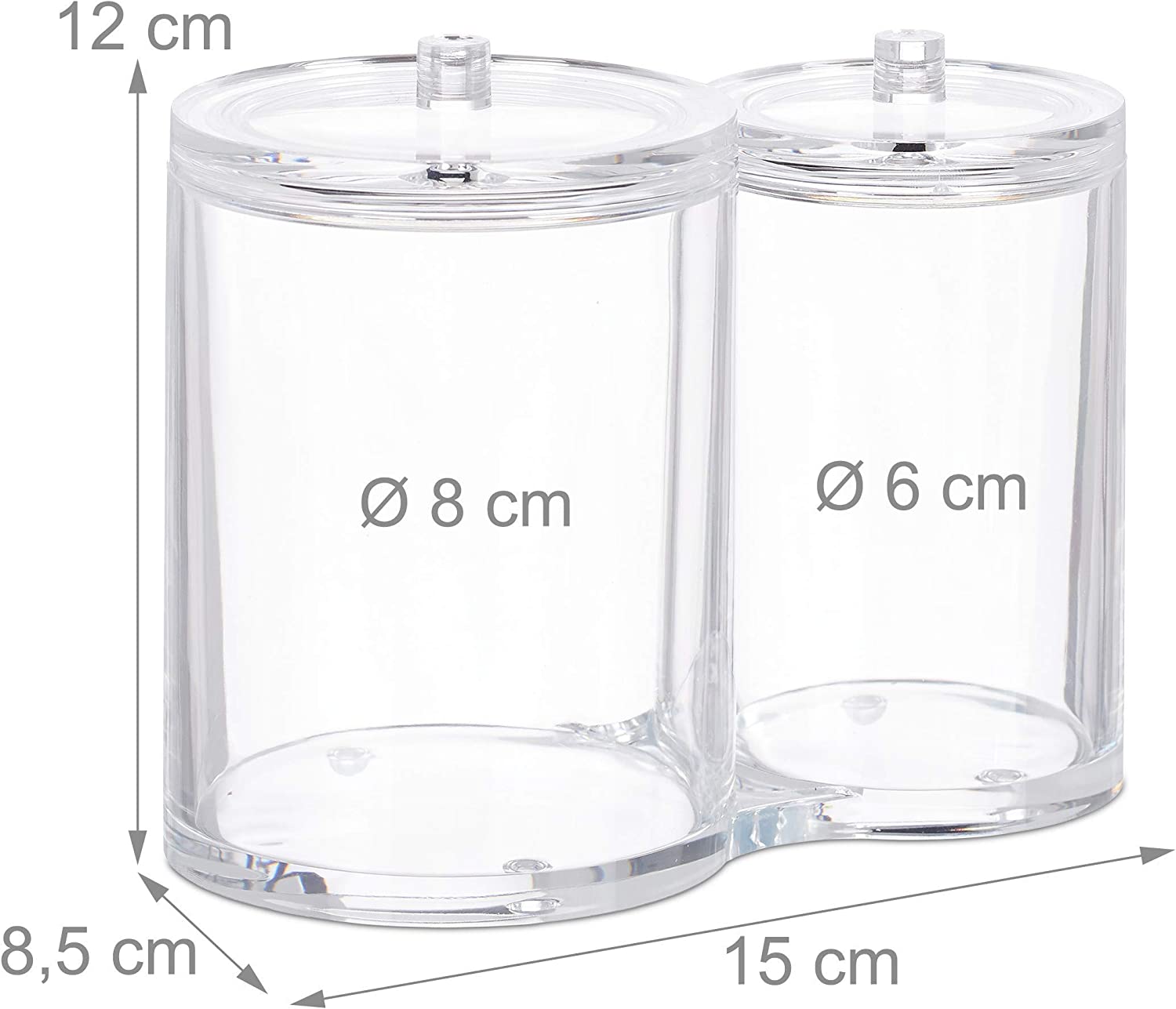 Relaxdays Σετ με 2 Κουτιά Αποθήκευσης για Μπατονέτες - Clear - 4052025928667