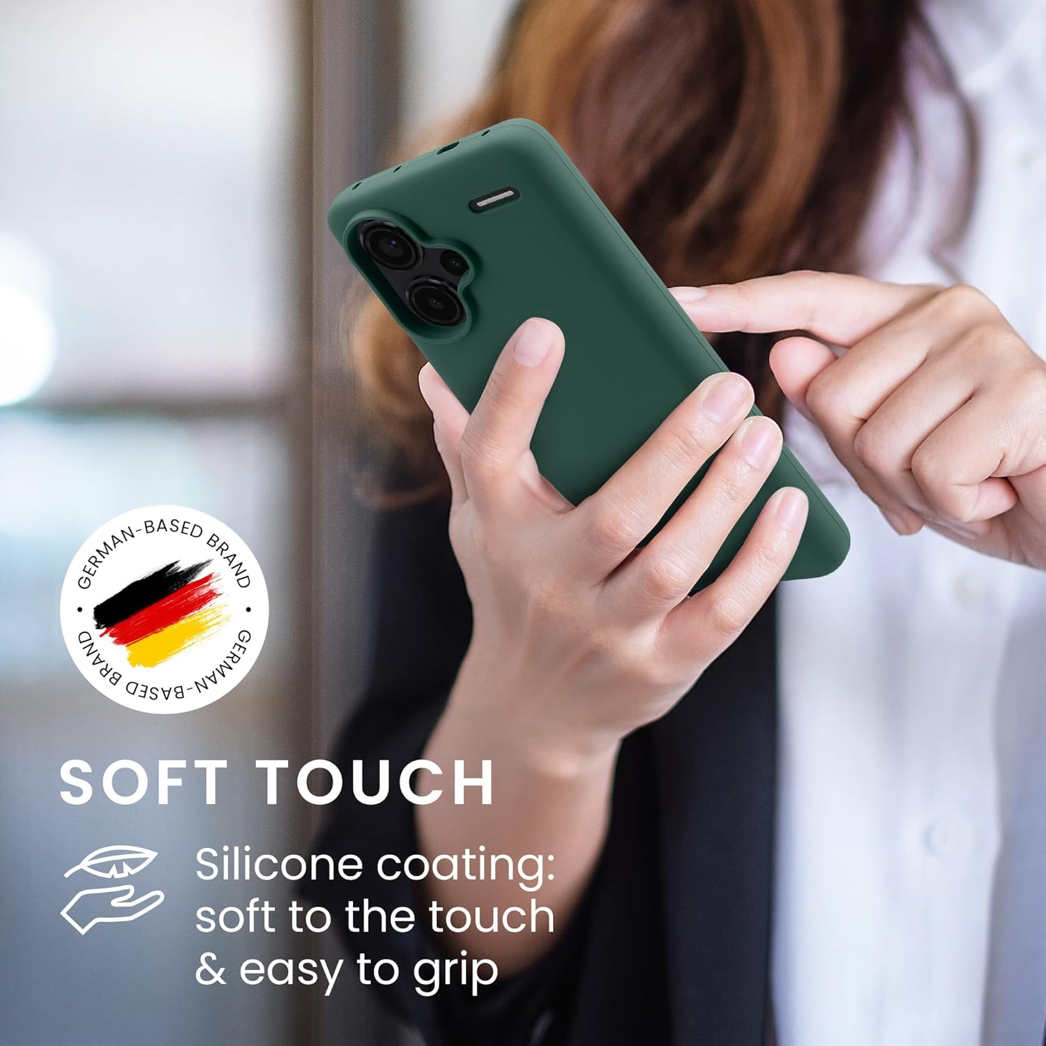 KW Xiaomi Redmi Note 13 Pro+ 5G Θήκη Σιλικόνης Rubberized TPU - Forest Green