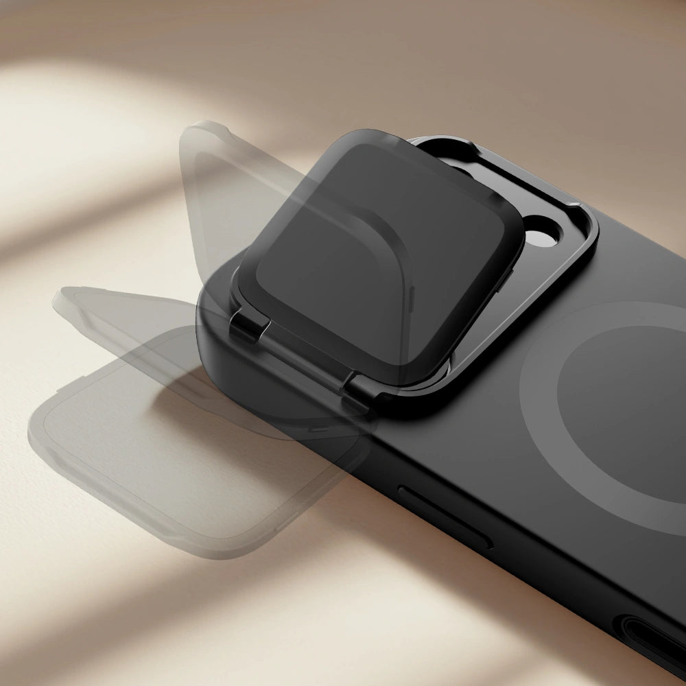 Tech-Protect iPhone 17 Pro - Kevlar Aura MagSafe - Σκληρή Θήκη με Ανοιγόμενο Κάλυμμα Κάμερας και Stand - Black