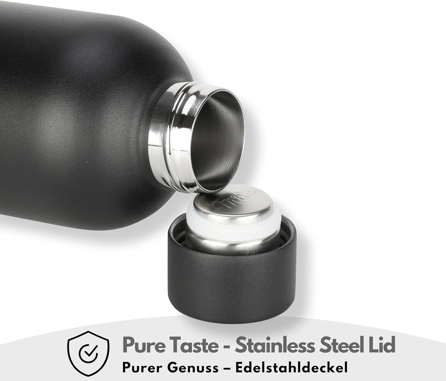 Milu Μπουκάλι Θερμός Από Ανοξείδωτο Ατσάλι - 100% Στεγανό - 1000 ml - Black - 1068