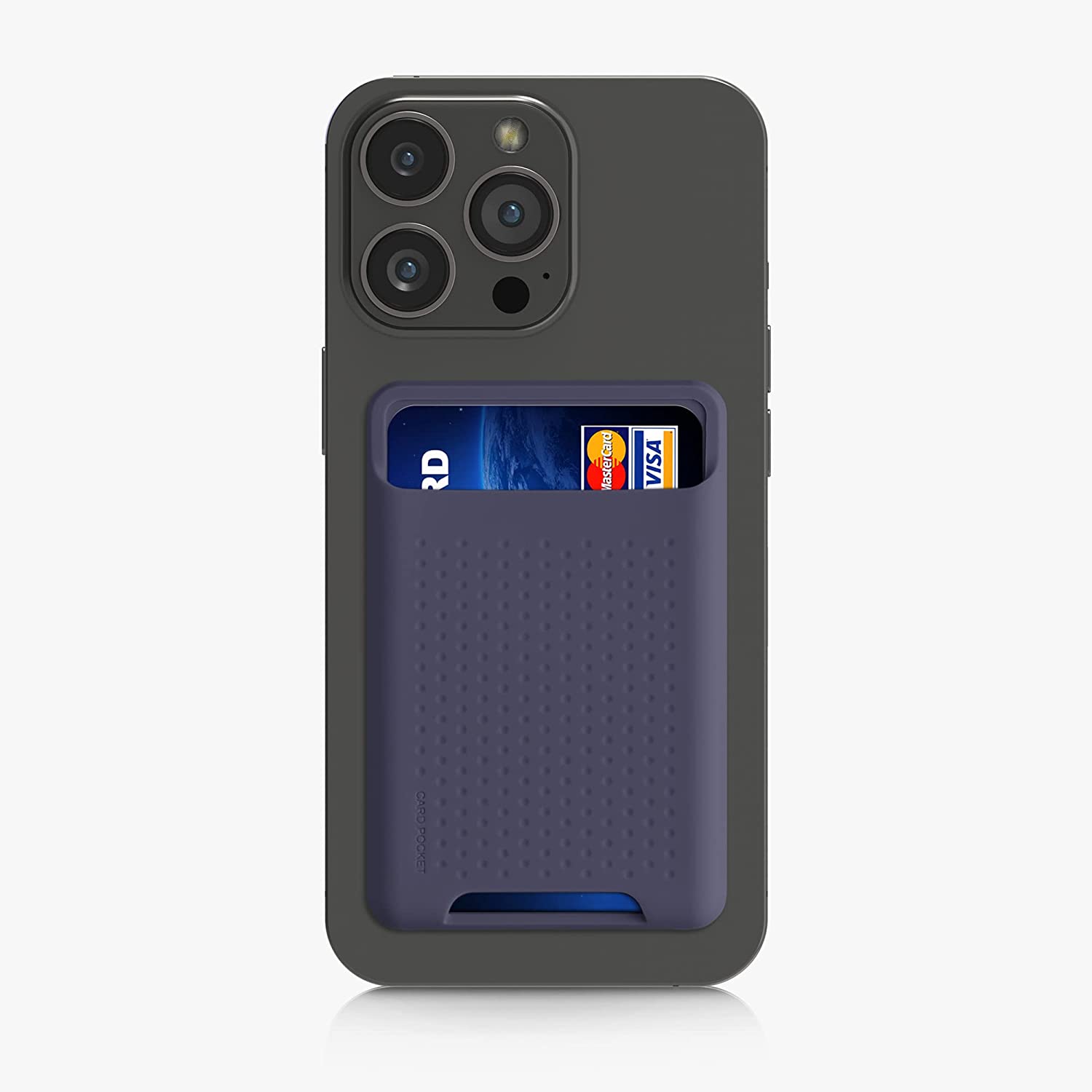 KW iPhone Μαγνητική Θήκη από Σιλικόνη για Πιστωτικές Κάρτες - Dark Blue - 58790.17