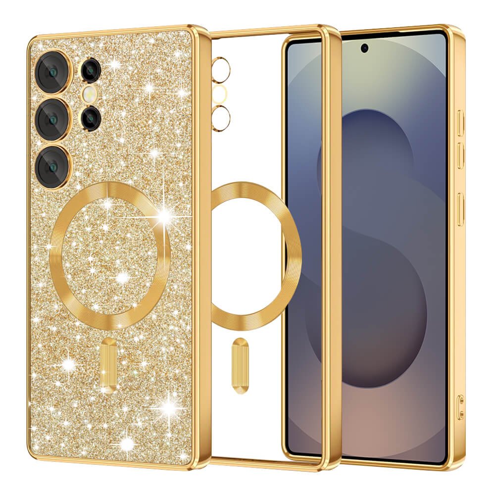 Techsuit Samsung Galaxy S25 Ultra - Luxury Glitter MagSafe - Θήκη Σιλικόνης - Gold