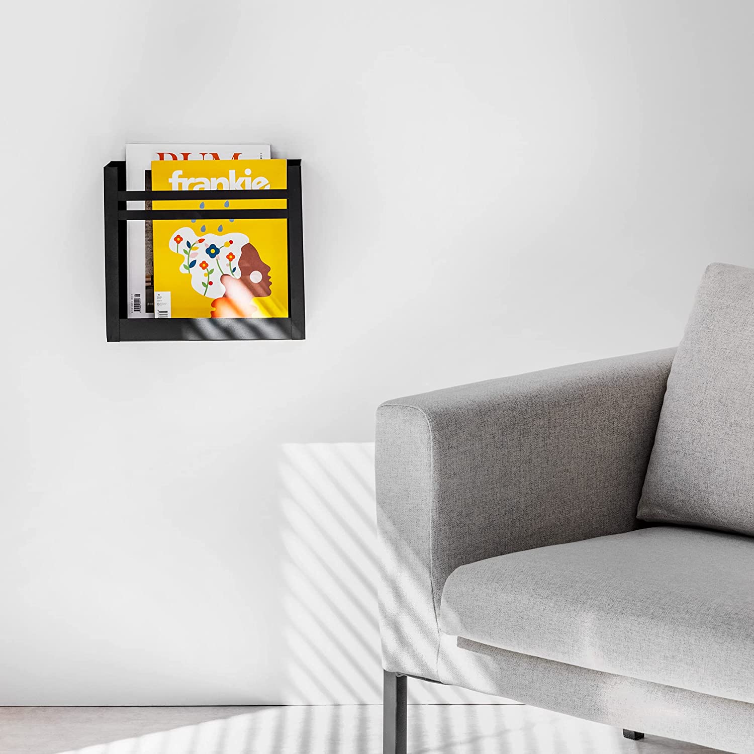 Navaris Σιδερένια Βάση Στήριξης Εφημερίδων και Περιοδικών για Τοίχο - 30 x 27 x 11 cm - Black - 53720.1.01