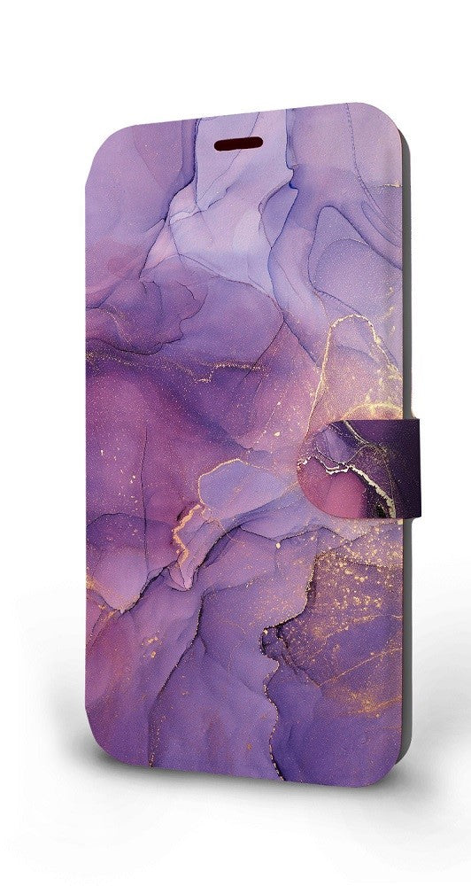 Mobiwear iPhone 14 Pro Θήκη Βιβλίο Slim Flip - Design Purple Marble - VP20S