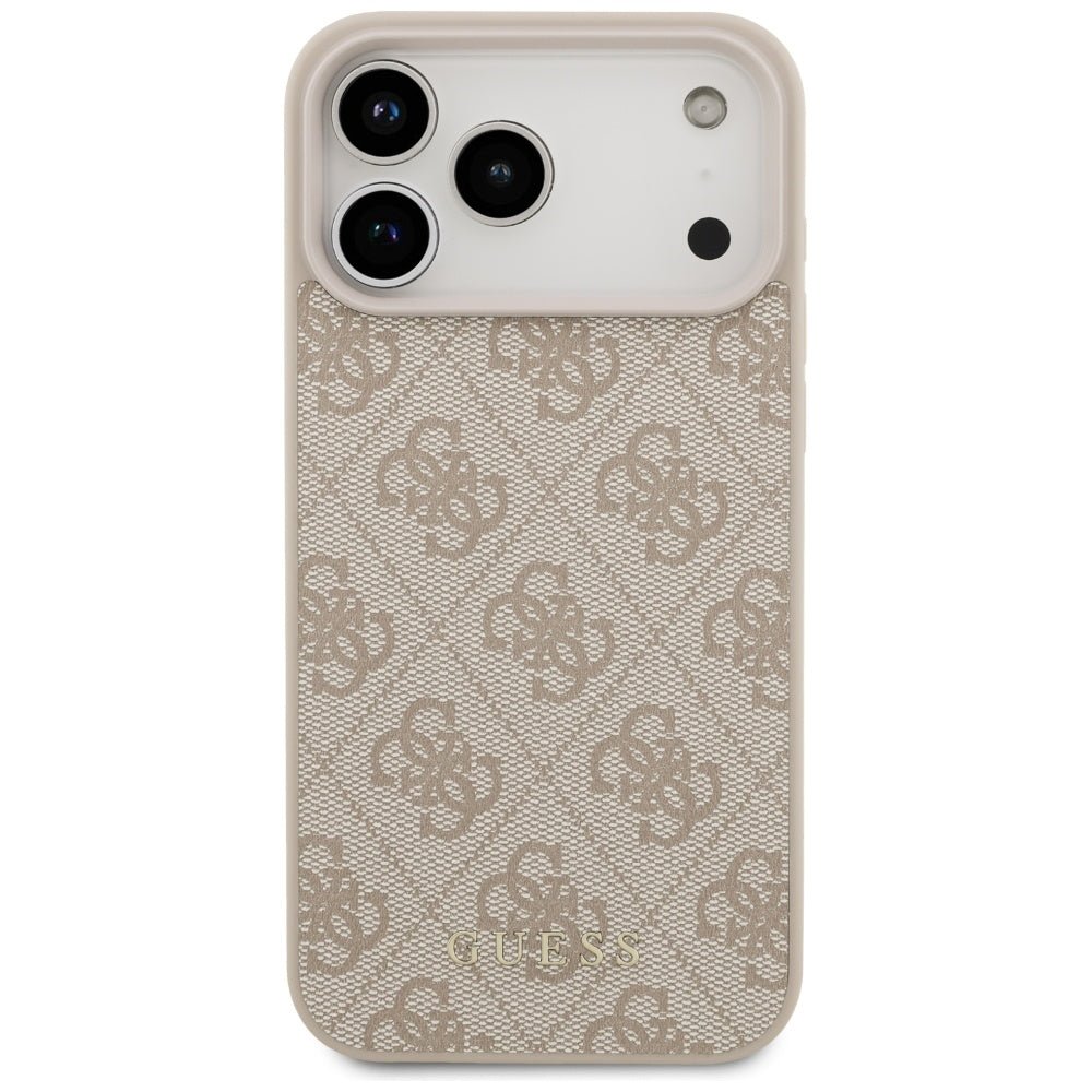 Guess iPhone 17 Pro Max - 4G Classic - Σκληρή Θήκη με Πλαίσιο Σιλικόνης και Επένδυση Συνθετικού Δέρματος - Pink - GUHCP17XG4GFPI