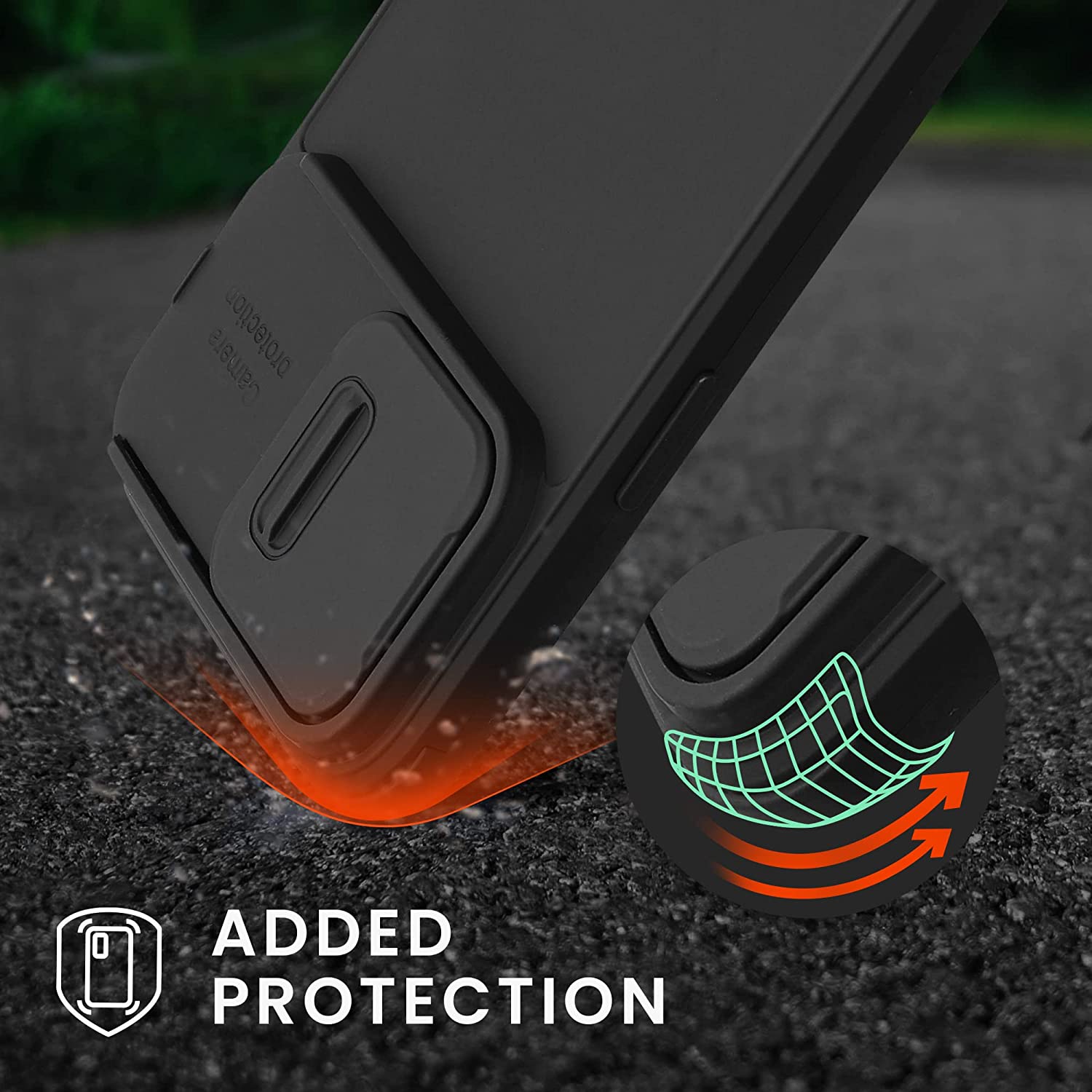 KW iPhone 14 Pro Max Hybrid Σκληρή Θήκη με Πλαίσιο Σιλικόνης TPU και Κάλυμμα για την Κάμερα - Black - 60355.01