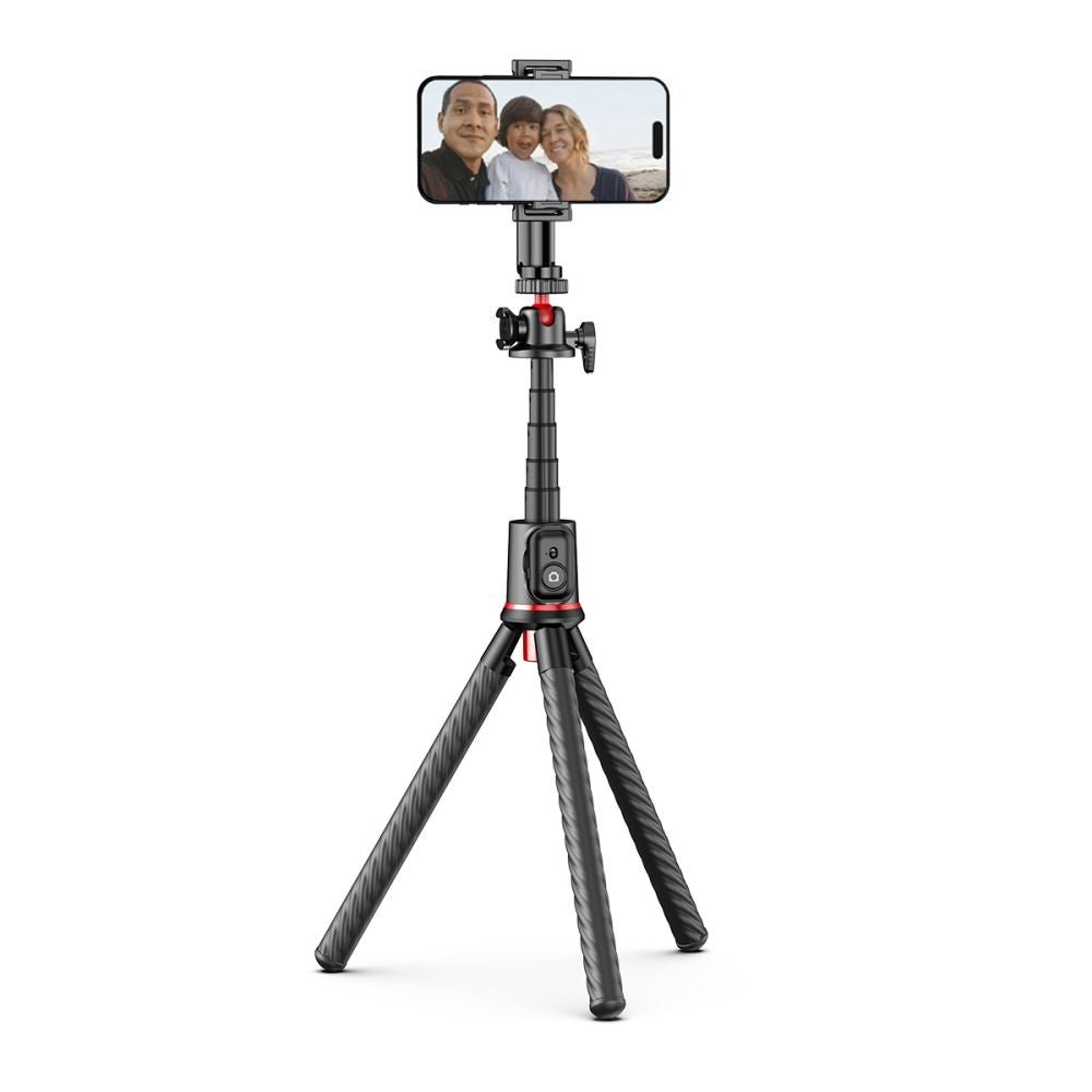 Tech - Protect L07S Ασύρματο Selfie Stick με Τρίποδο με Εύκαμπτα Πόδια και Τηλεχειριστήριο Bluetooth - Black