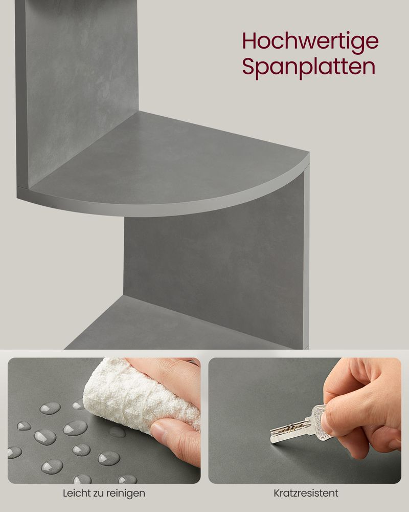 Vasagle Επιτοίχια Γωνιακή Ραφιέρα με 5 Ράφια - Grey - LBC072G49