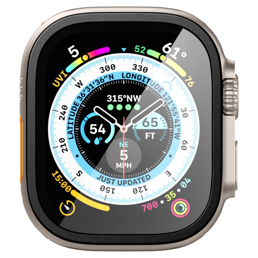 Spigen Προστασία Οθόνης Apple Watch Ultra (1/2/3) - 49mm - Glas.TR Slim Pro Αντιχαρακτικό Γυαλί Οθόνης - Black