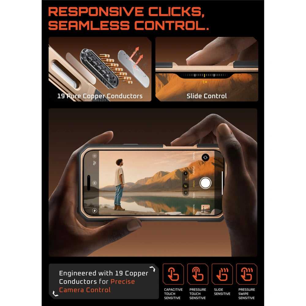 Supcase iPhone 17 Pro Max - UB Grip Pro Mag - Σκληρή Θήκη με Προστασία Οθόνης και MagSafe / Stand - Desert Gold