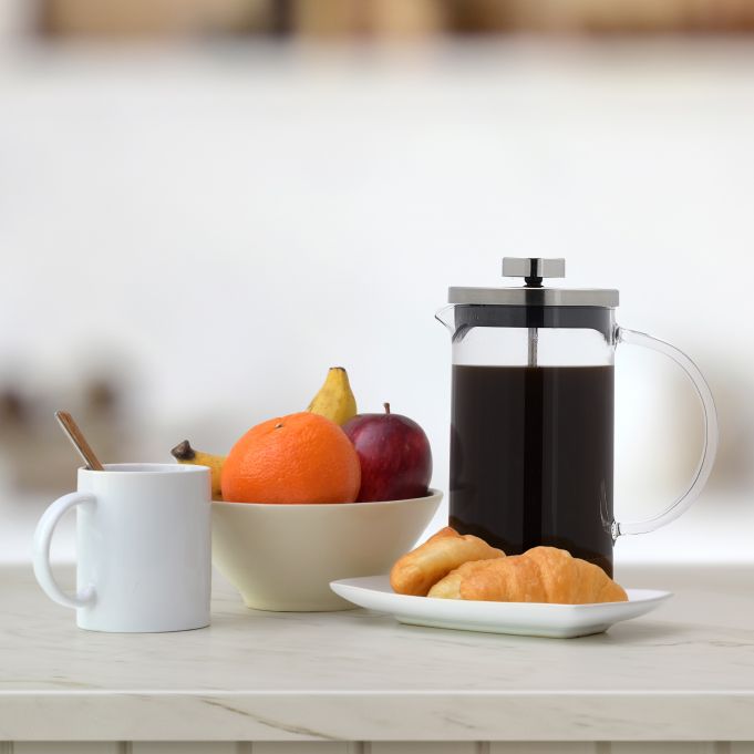 Relaxdays Γαλλική Καφετιέρα 600 ml - Διάφανη / Silver - 4052025423063