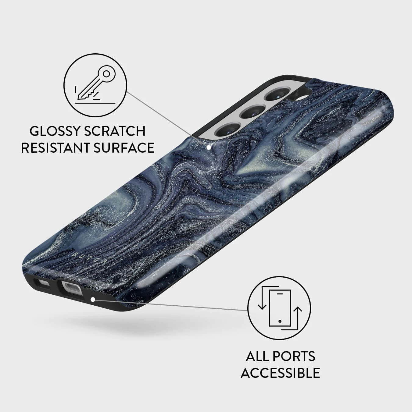 Burga Samsung Galaxy S22 Plus Fashion Tough Σκληρή Θήκη - Navy Trench