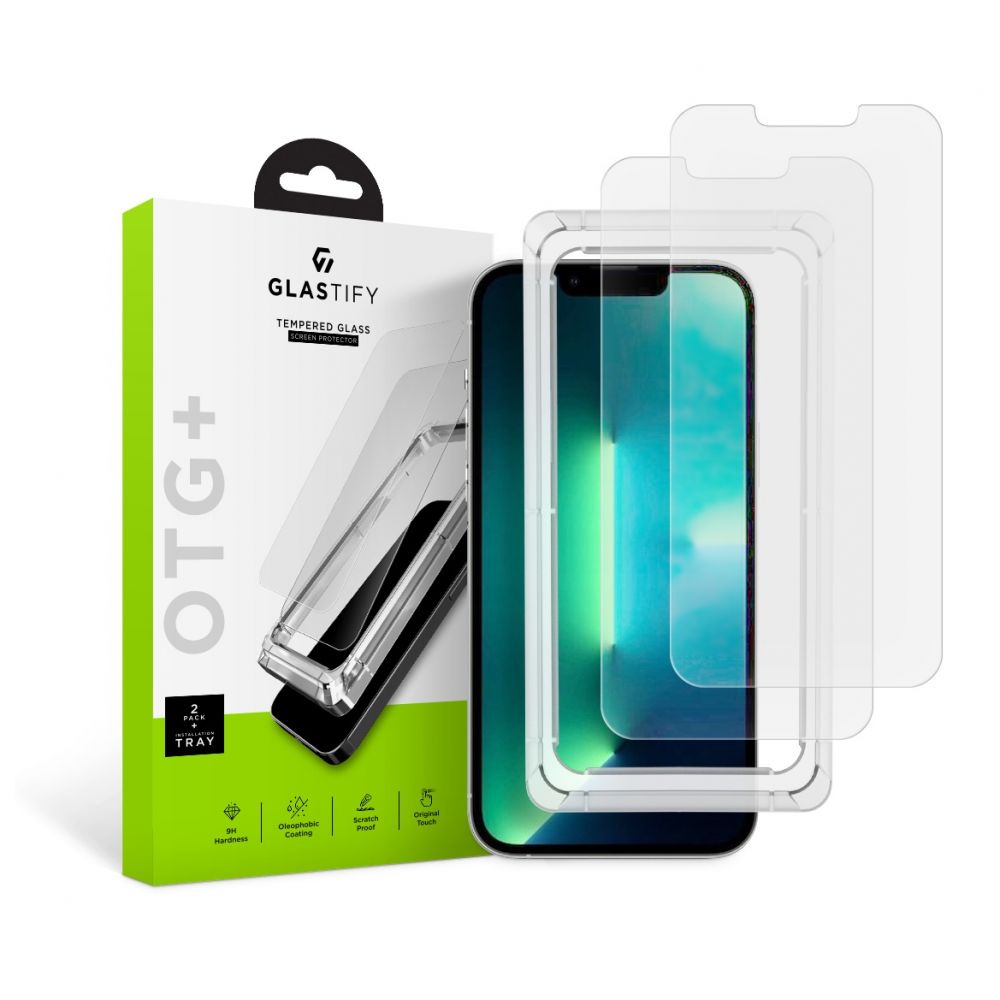 Glastify iPhone 13 Pro Max / iPhone 14 Plus OTG+ 0.28mm 2.5D 9H Tempered Glass Αντιχαρακτικό Γυαλί Οθόνης - 2 Τεμάχια - Clear