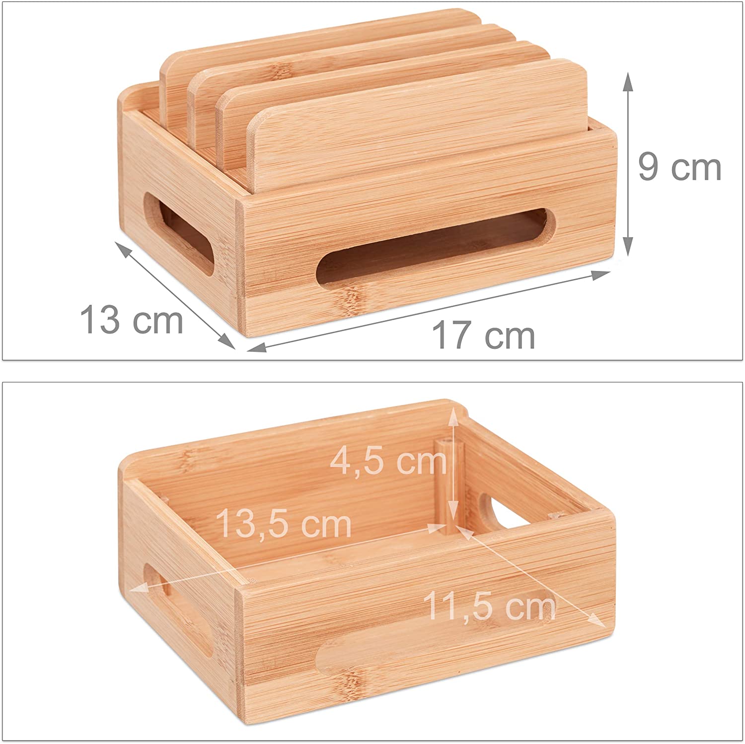 Relaxdays Επιτραπέζια Βάση για Φόρτιση Κινητών - Natural - 4052025221911