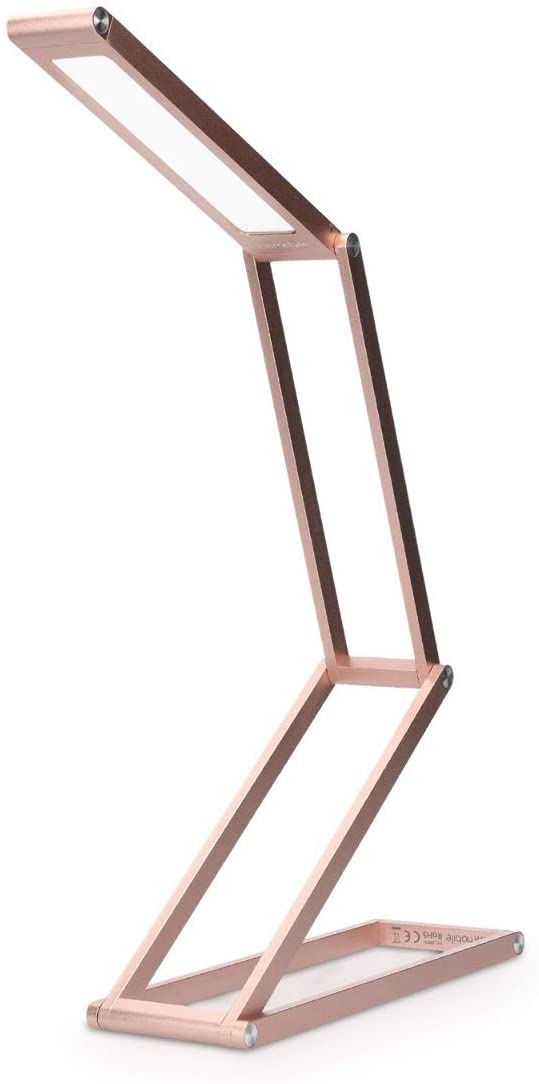 KW LED Folding Desk Lamp Επαναφορτιζόμενο Αναδιπλούμενο Μεταλλικό Φωτιστικό με καλώδιο Micro USB - Rose Gold - 40590.81