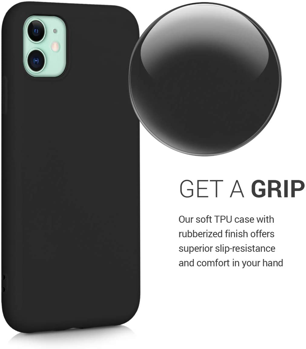 KW iPhone 11 Θήκη Σιλικόνης Rubberized TPU - Black Matte - 50791.47