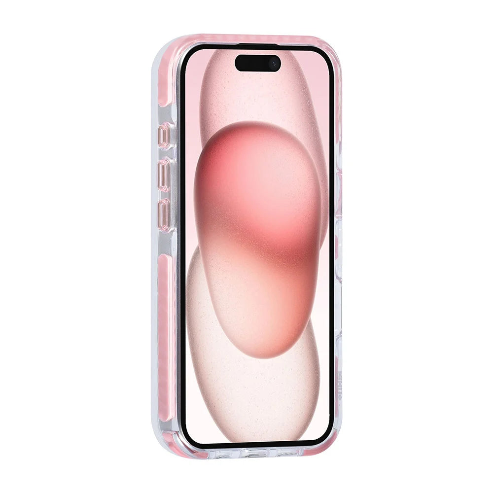 Tuniq iPhone 16 - MagSafe Σκληρή Θήκη με Πλαίσιο Σιλικόνης και Λουράκι - Διάφανη / Pink