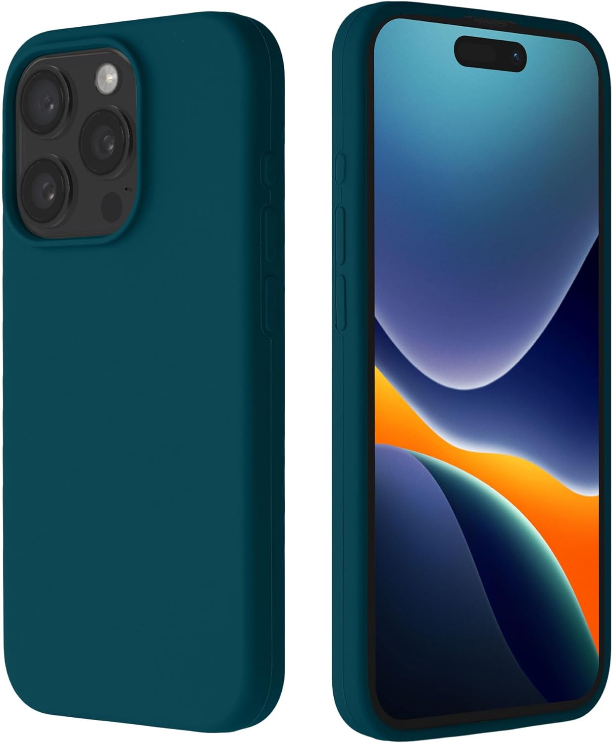 Kalibri iPhone 15 Pro Θήκη Σιλικόνης Rubberized TPU - Matte Petrol