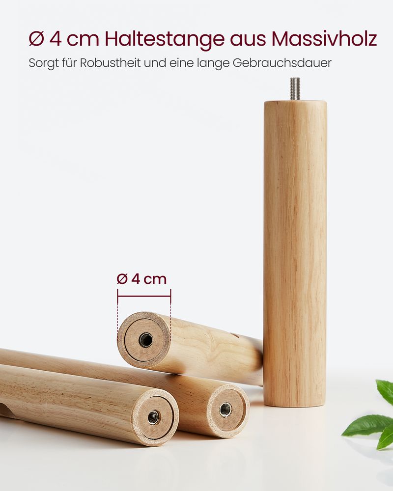 Vasagle Επιδαπέδια Ξύλινη Κρεμάστρα με 8 Γάντζους - Natural Beige - RCR010N01