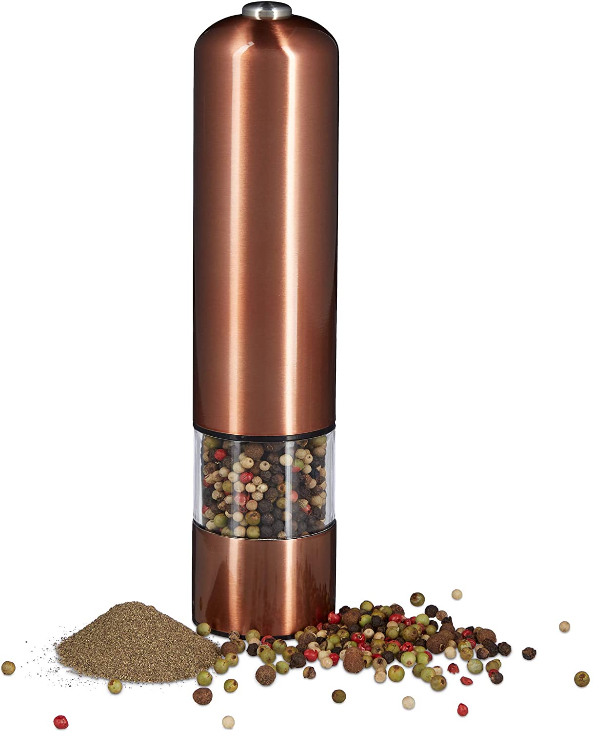 Relaxdays Ηλεκτρικός Μύλος Πιπεριού από Ανοξείδωτο Ατσάλι - Βronze - 4052025972318