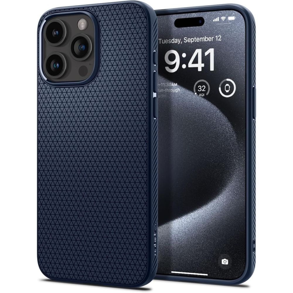 Spigen iPhone 15 Pro Liquid Air Θήκη Σιλικόνης - Navy Blue