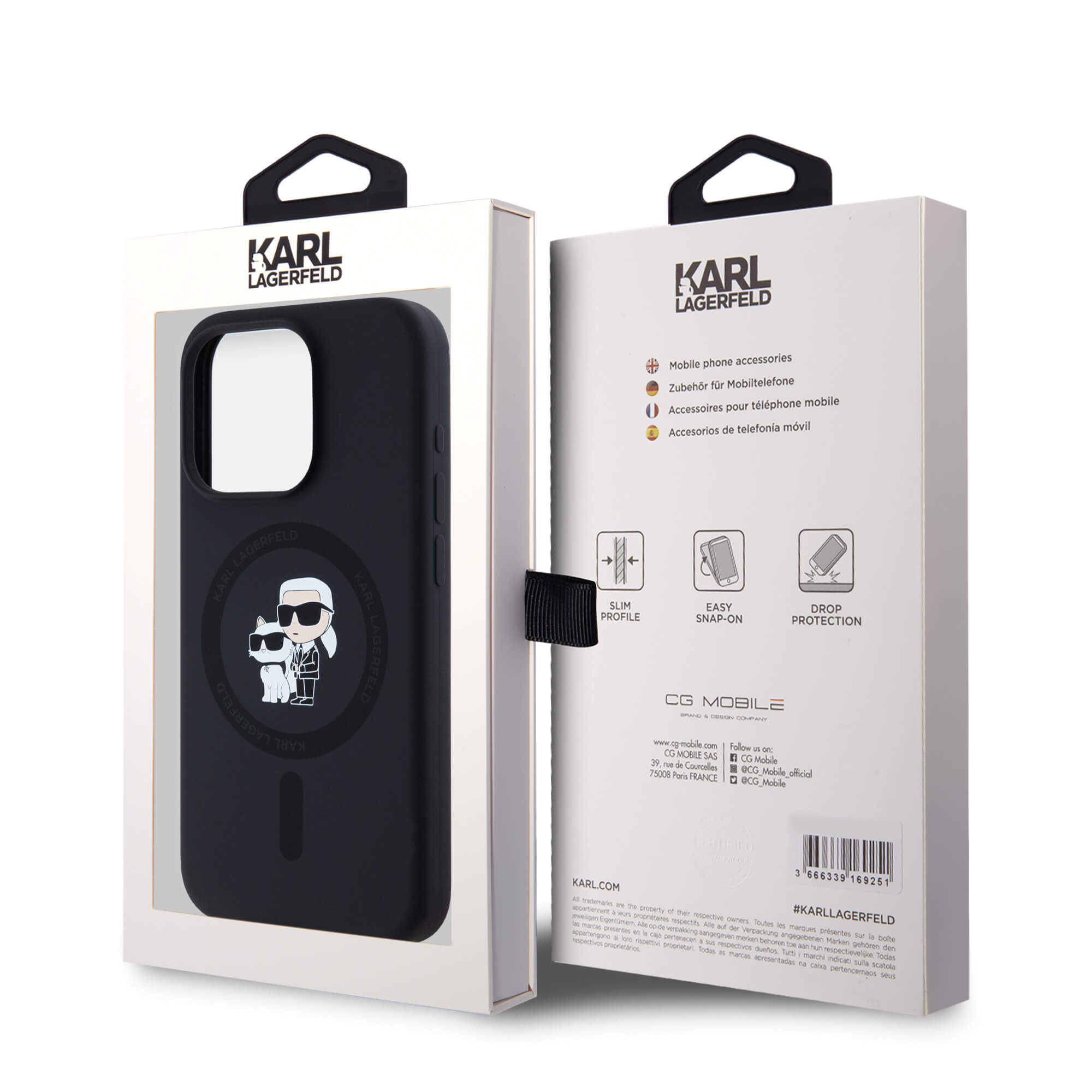 Karl Lagerfeld iPhone 15 Pro - Silicone Karl and Choupette - Θήκη Σιλικόνης με MagSafe - Black - KLHMP15LSCMKCRHK
