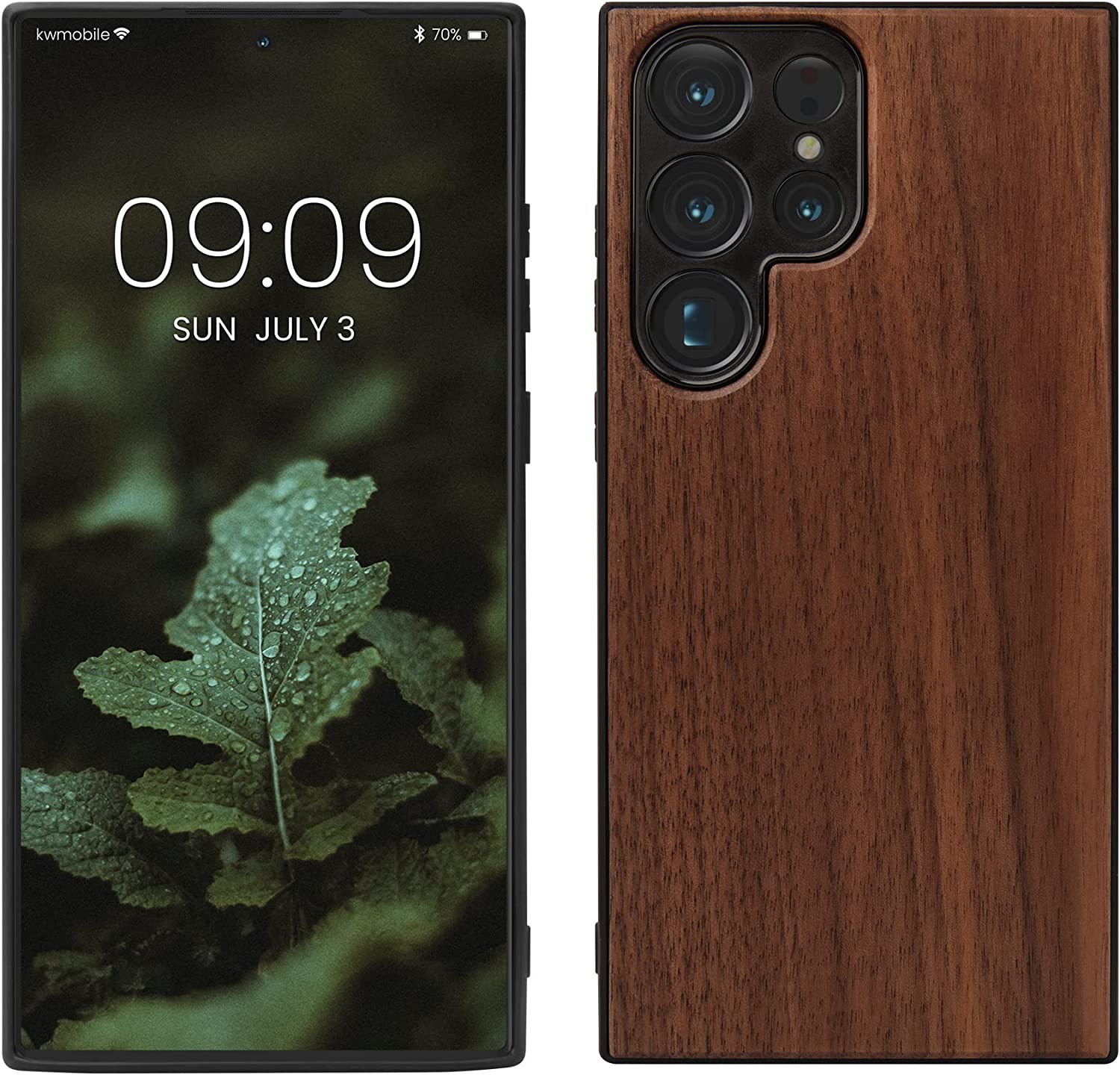 KW Samsung Galaxy S23 Ultra Θήκη από Φυσικό Ξύλο - Dark Brown - 60296.18